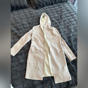 Carolina Belle Montreal Cream Hooded Open Front Jacket